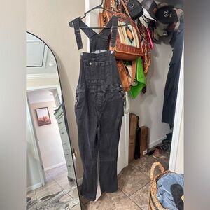 Women’s Black Denim Overalls